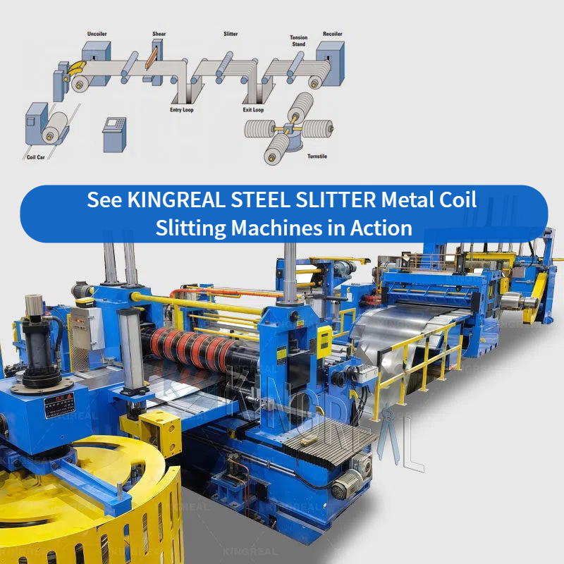 Tingnan ang KINGREAL STEEL SLITTER Metal Coil Slitting Machines in Action